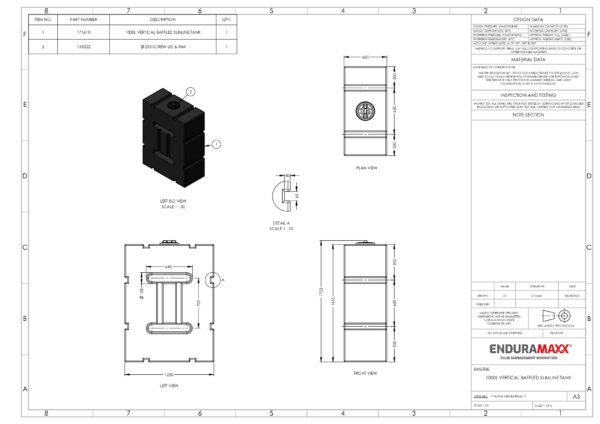 1000 Litre Baffled Upright Water Tank | Oil Tank Supermarket